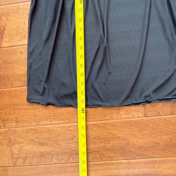 Y2K Sheer Mesh High-Slit Maxi Black Dress M 3/4 Sleeve - Picture 8 of 10